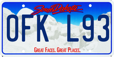 SD license plate 0FKL93