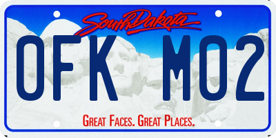 SD license plate 0FKM02