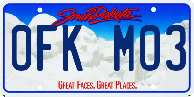 SD license plate 0FKM03