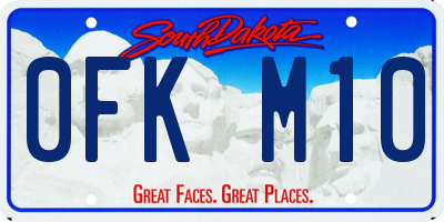 SD license plate 0FKM10