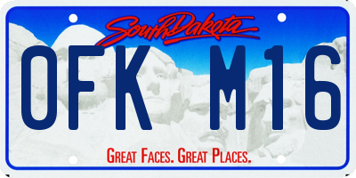 SD license plate 0FKM16