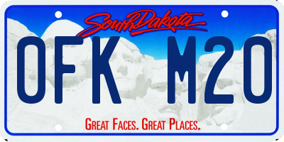 SD license plate 0FKM20