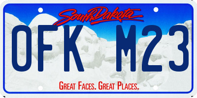 SD license plate 0FKM23