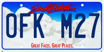 SD license plate 0FKM27