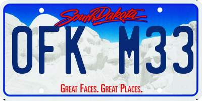 SD license plate 0FKM33