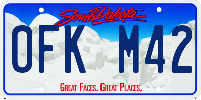 SD license plate 0FKM42
