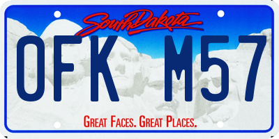 SD license plate 0FKM57