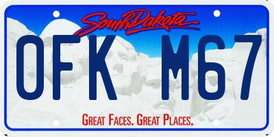 SD license plate 0FKM67