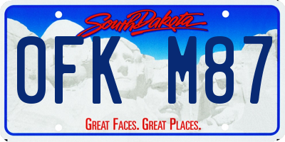 SD license plate 0FKM87