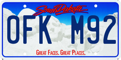 SD license plate 0FKM92