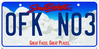SD license plate 0FKN03