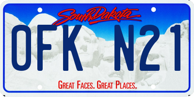 SD license plate 0FKN21