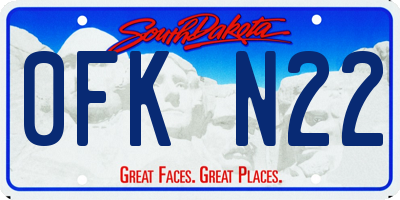 SD license plate 0FKN22