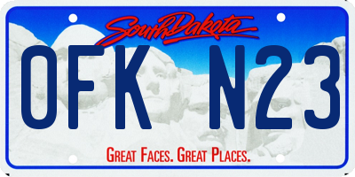 SD license plate 0FKN23
