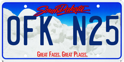 SD license plate 0FKN25