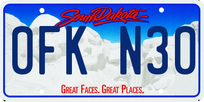 SD license plate 0FKN30