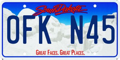 SD license plate 0FKN45