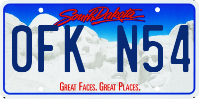 SD license plate 0FKN54