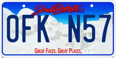 SD license plate 0FKN57