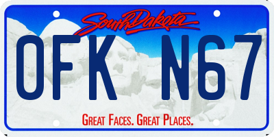 SD license plate 0FKN67