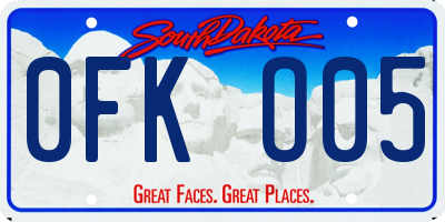SD license plate 0FKO05