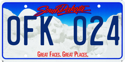SD license plate 0FKO24