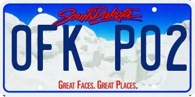 SD license plate 0FKP02