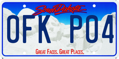 SD license plate 0FKP04