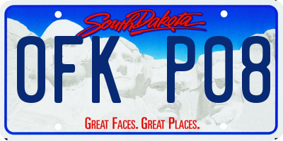 SD license plate 0FKP08