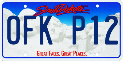 SD license plate 0FKP12