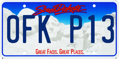 SD license plate 0FKP13