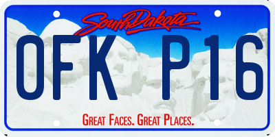 SD license plate 0FKP16