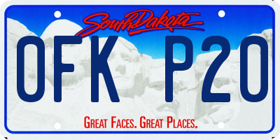 SD license plate 0FKP20