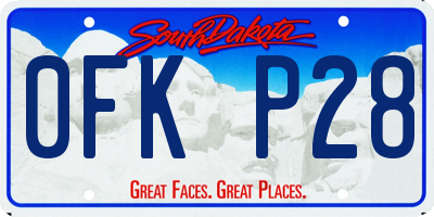 SD license plate 0FKP28