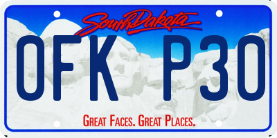 SD license plate 0FKP30