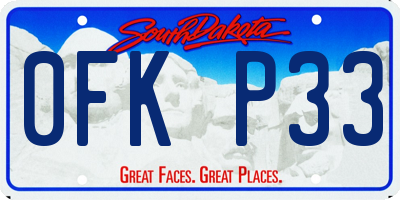 SD license plate 0FKP33