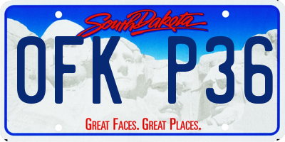 SD license plate 0FKP36