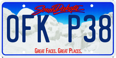 SD license plate 0FKP38