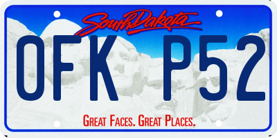 SD license plate 0FKP52