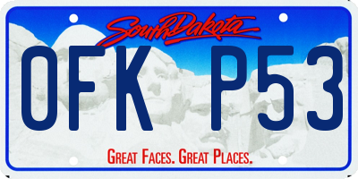 SD license plate 0FKP53