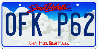 SD license plate 0FKP62