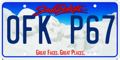 SD license plate 0FKP67