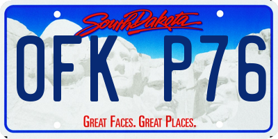 SD license plate 0FKP76