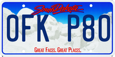 SD license plate 0FKP80