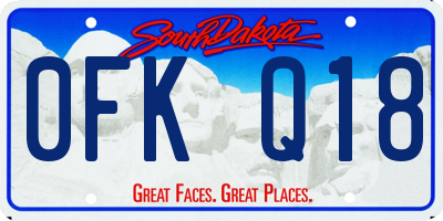 SD license plate 0FKQ18