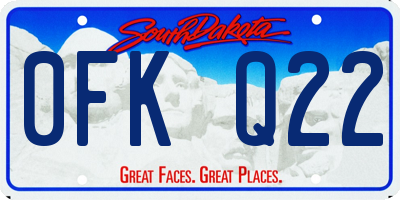 SD license plate 0FKQ22