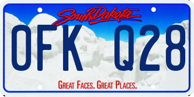 SD license plate 0FKQ28