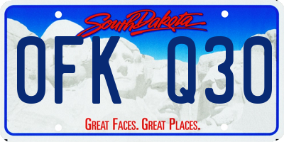 SD license plate 0FKQ30