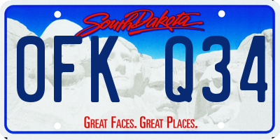 SD license plate 0FKQ34