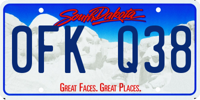 SD license plate 0FKQ38
